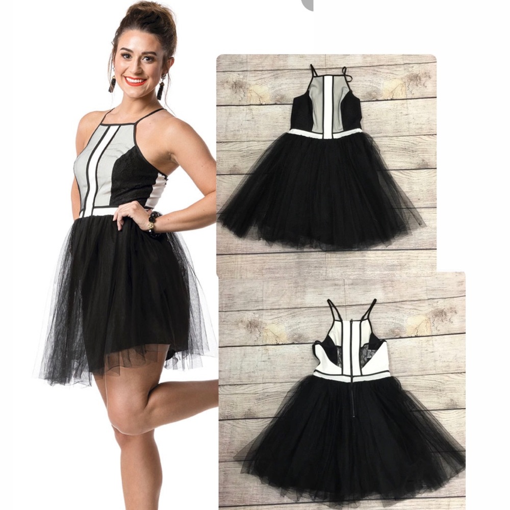 BCBGENERATION Black/Ivory Tutu Dress!!! Size 6. with Crinoline Mesh bottom